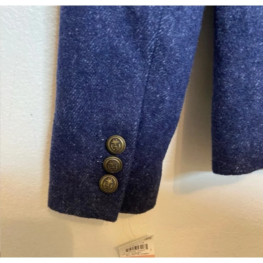 Maison Jules Women's 2 Wool Blend Blazer‎ Blue Button Front New